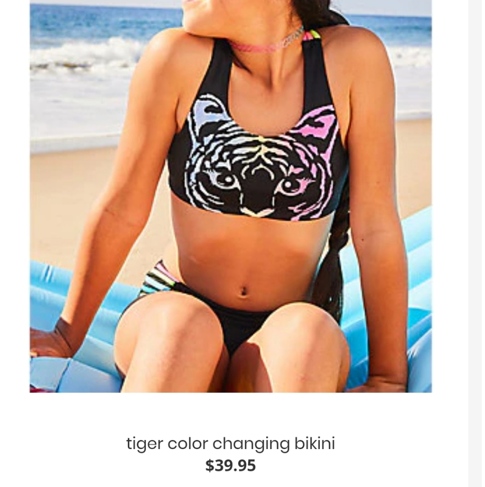 NWT JUSTICE COLOR CHANGING BIKINI